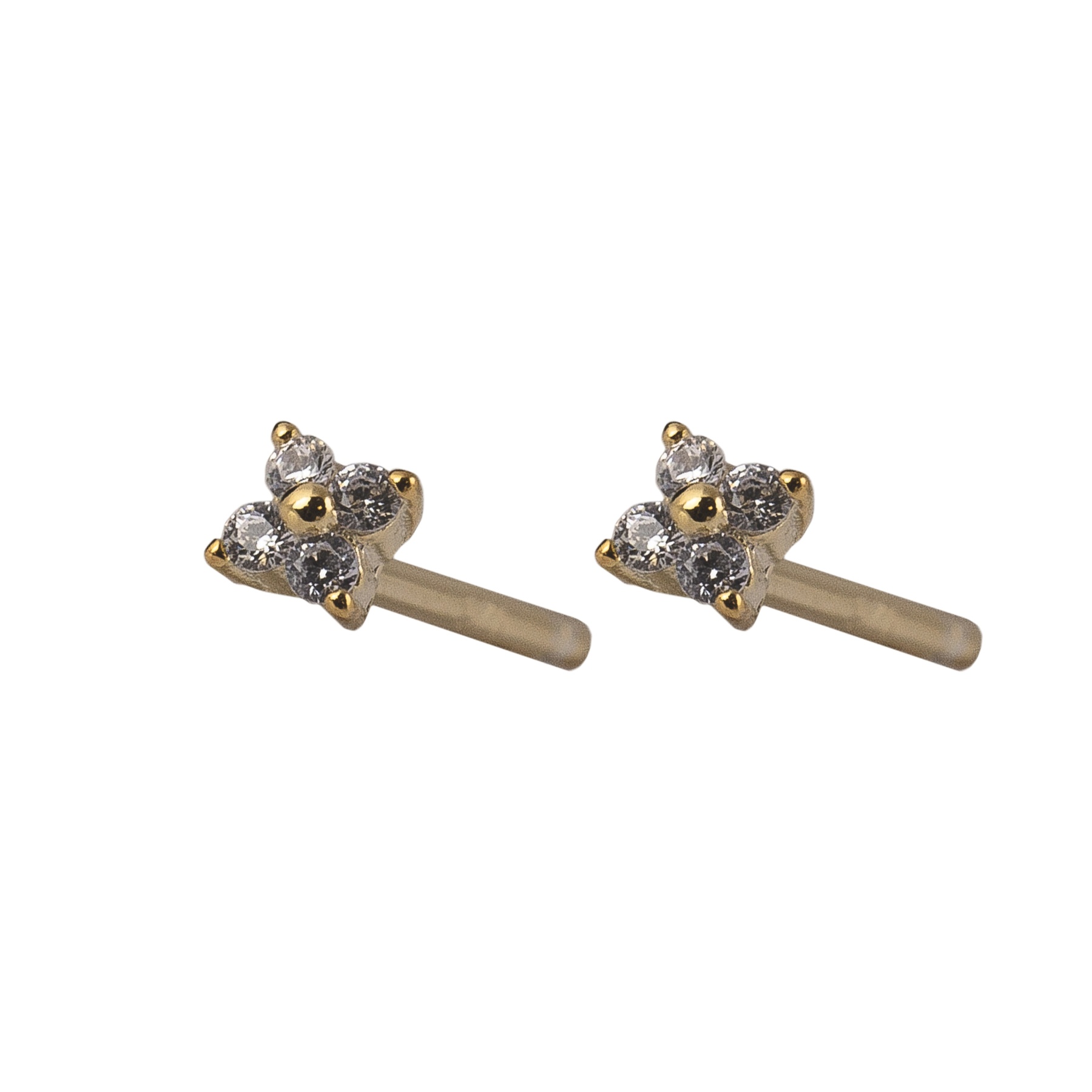 Pendientes mini four petals oro