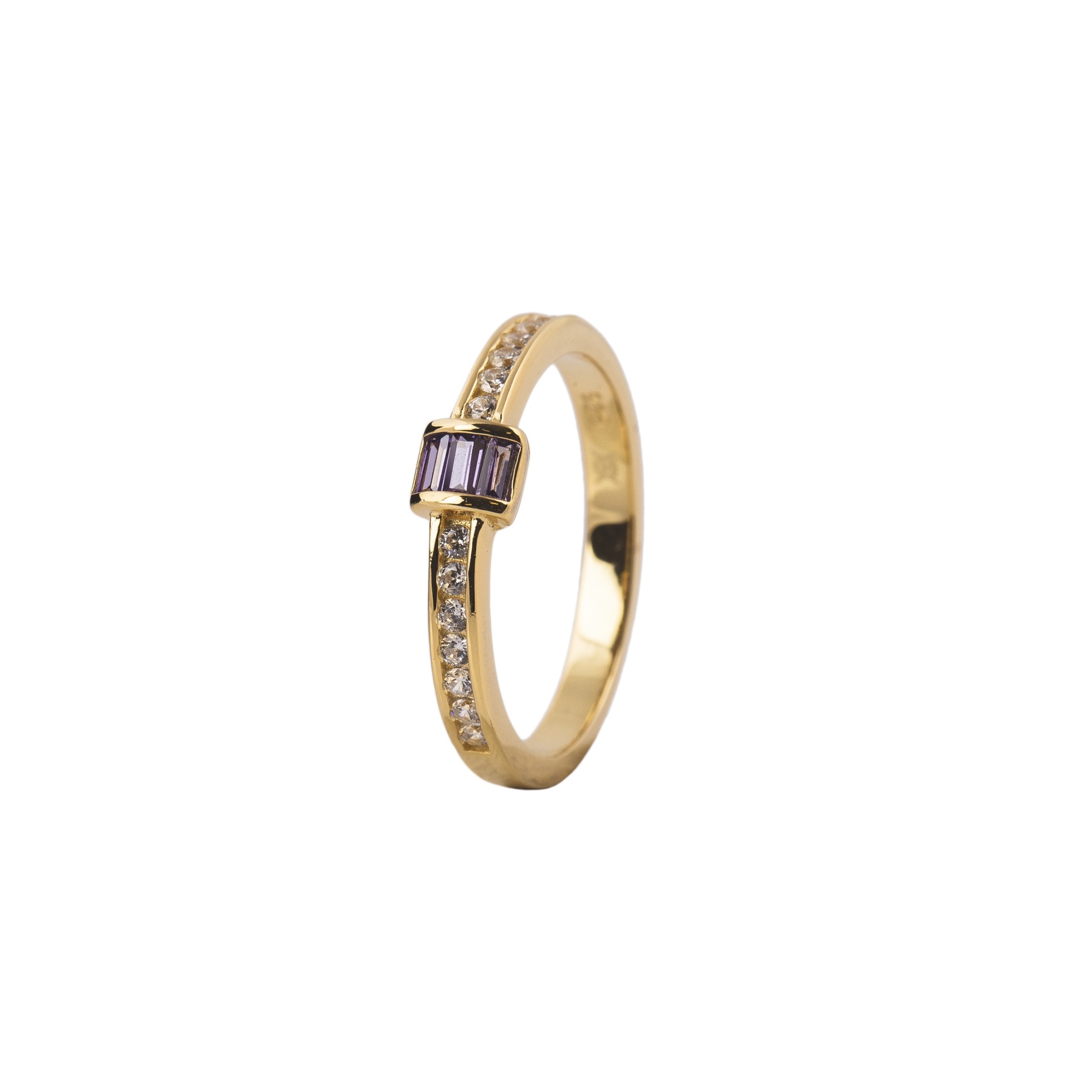 Anillo lavande baguette oro