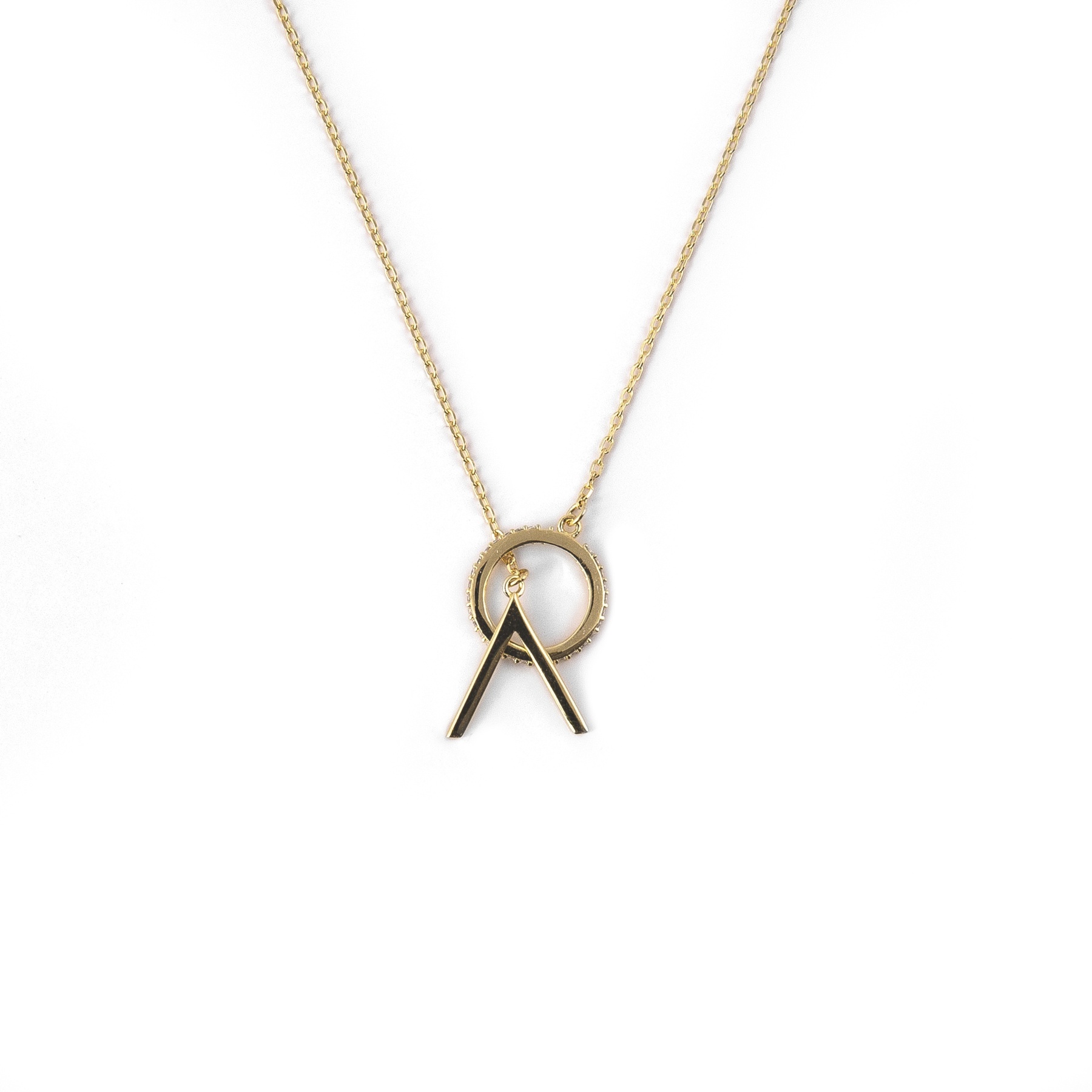 Collar minimalist geometric oro