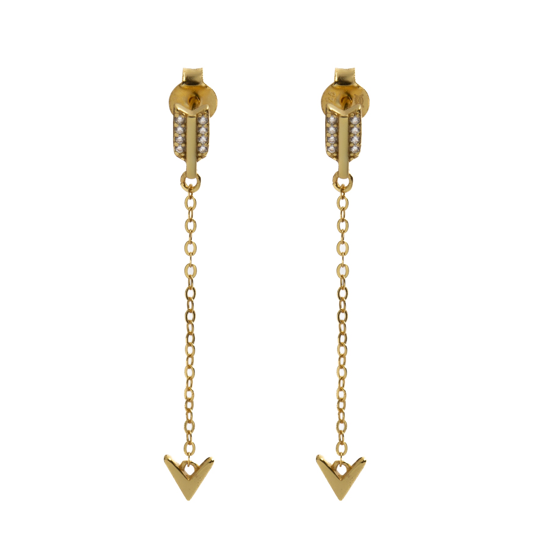 Pendientes Largos Flecha oro