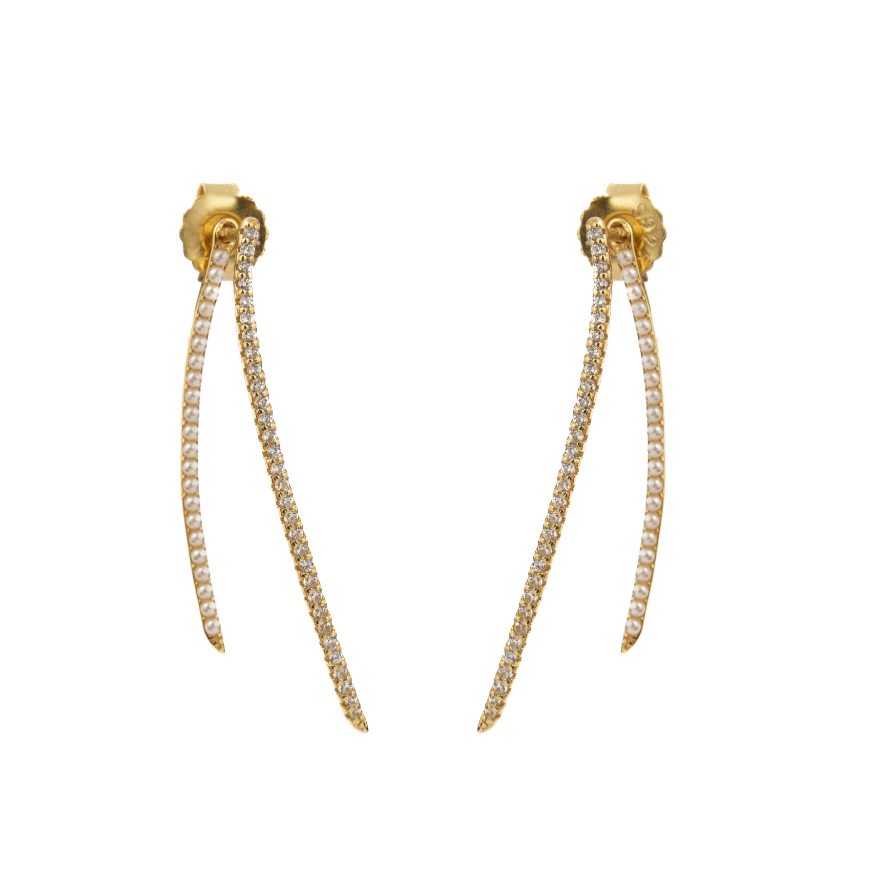 Pendientes Pearl Line oro